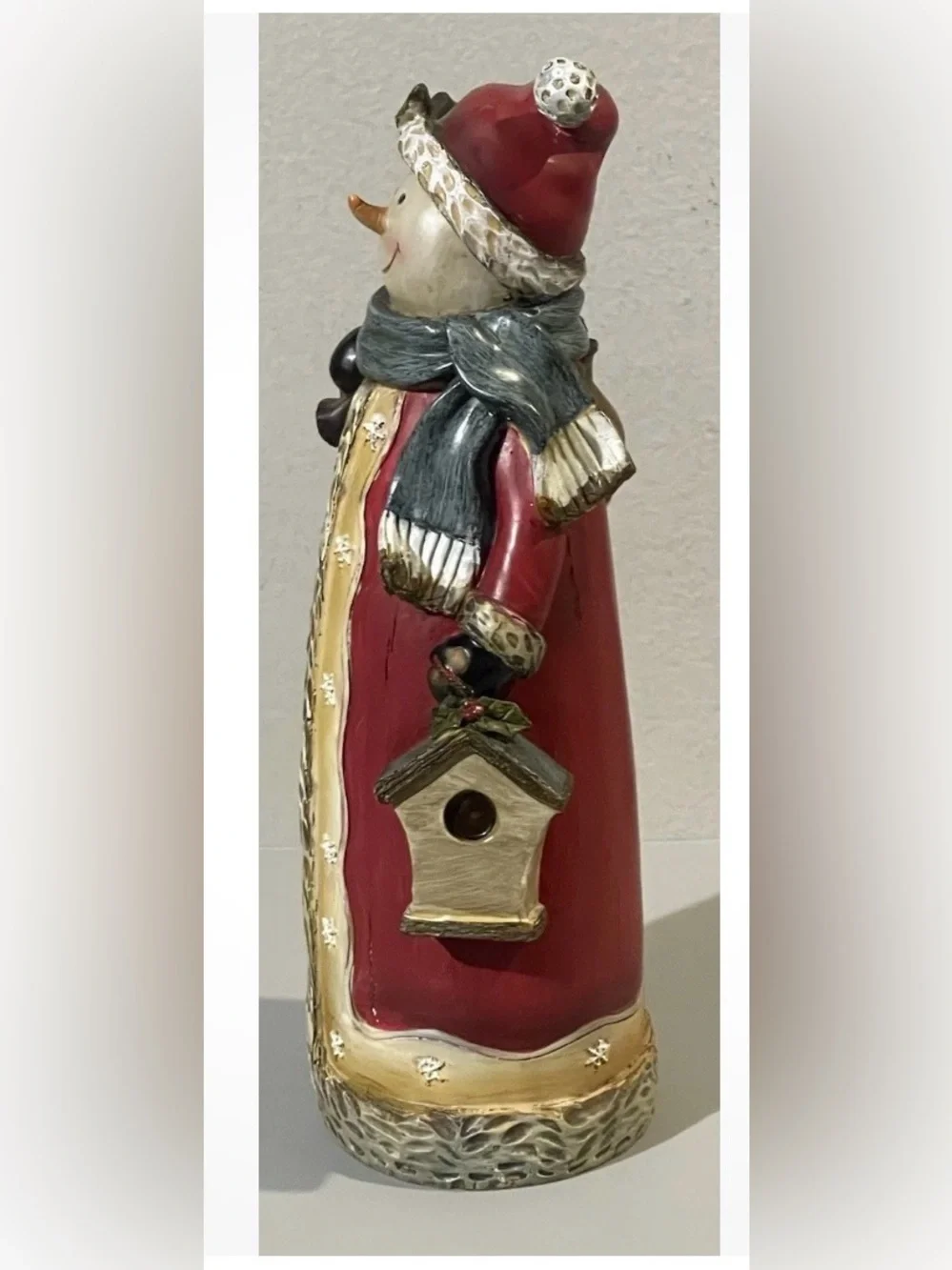 Vintage Tii Collection Resin Snowman Figurine With Bag And Lantern